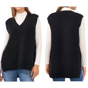 NWT Vince Camuto Black Knit Sweater Vest Size S